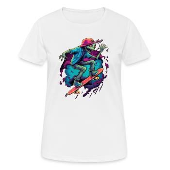 Skateboard Skater Ramp Skating Skating Lizards - T-shirt respirant Femme - blanc - Devant - AI Model Female 172 dark (172cm)