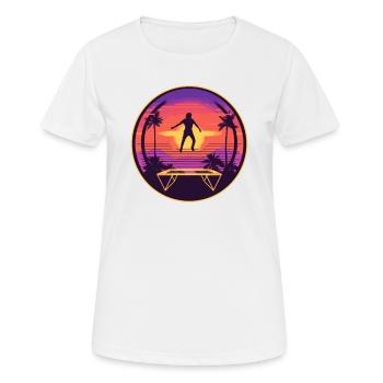 Jump-fitness Entraînement Trampoline Hall Sport - T-shirt respirant Femme - blanc - Devant - AI Model Female 172 dark (172cm)