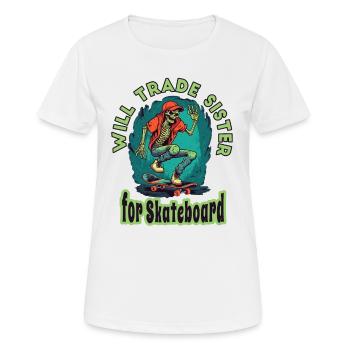 Skateboard Skater Ramp Skating Skating Funny - T-shirt respirant Femme - blanc - Devant - AI Model Female 172 dark (172cm)