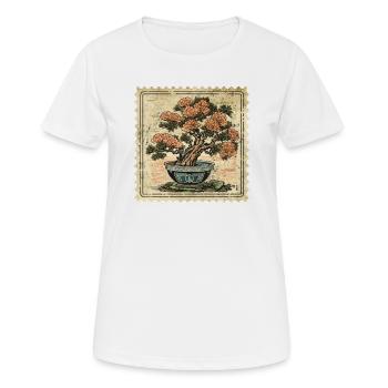 Bonsai Tree Bonsai Plants Bonsai Bowl Vintage - Women's Breathable T-Shirt - white - Front - AI Model Female 172 dark (172cm)