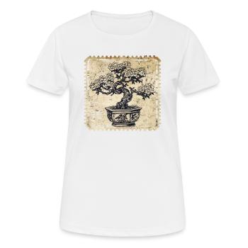 Bonsai Tree Bonsai Plants Bonsai Bowl Vintage - Women's Breathable T-Shirt - white - Front - AI Model Female 172 dark (172cm)