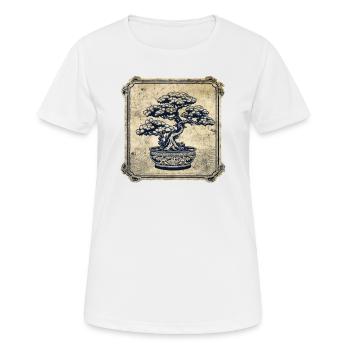 Bonsai Tree Bonsai Plants Bonsai Bowl Vintage - Women's Breathable T-Shirt - white - Front - AI Model Female 172 dark (172cm)