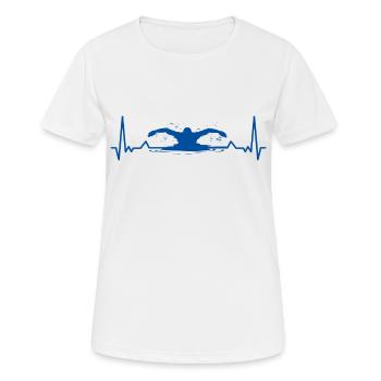Schwimmer schwimmen Herzschlag Schwimm - Frauen T-Shirt atmungsaktiv - Weiß - Vorne - AI Model Female 172 dark (172cm)