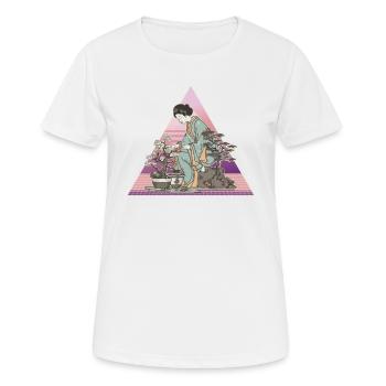 Bonsaï, Bonsaï, Pot de fleurs, Geisha japonaise - T-shirt respirant Femme - blanc - Devant - AI Model Female 172 dark (172cm)