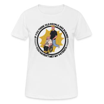 Infirmière gériatrique Infirmière infirmière - T-shirt respirant Femme - blanc - Devant - AI Model Female 172 dark (172cm)
