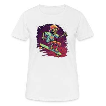Skateboard Skater Skate Skate Skateboarder - T-shirt respirant Femme - blanc - Devant - AI Model Female 172 dark (172cm)