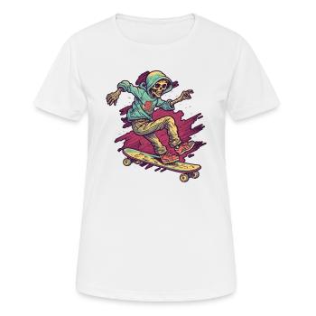 Skateboard Skater Skate Skate Skateboarder - T-shirt respirant Femme - blanc - Devant - AI Model Female 172 dark (172cm)