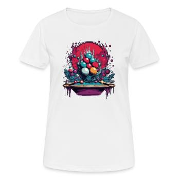 Jeu de snooker, table de snooker, boules de snooker, Vintage - T-shirt respirant Femme - blanc - Devant - AI Model Female 172 dark (172cm)