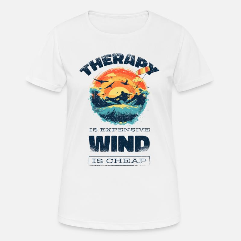Kitesurf Kiteboard Kitesurfing Kite Surf Funny - Women's Breathable T-Shirt - white
