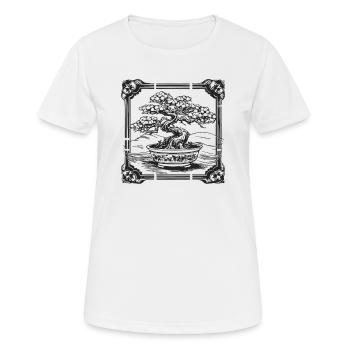 Bonsaibaum Bonsai-Pflanzen Blumentopf Vintage - Frauen T-Shirt atmungsaktiv - Weiß - Vorne - AI Model Female 172 dark (172cm)