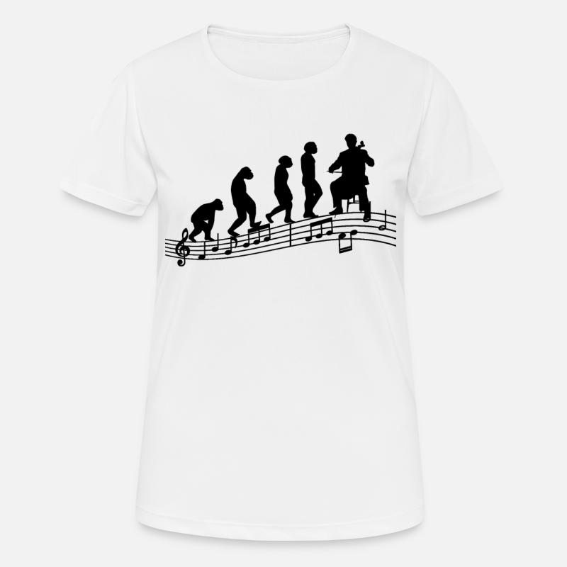 Cello Player Cellist Musician Collo-Music Evolution - Women's Breathable T-Shirt - white