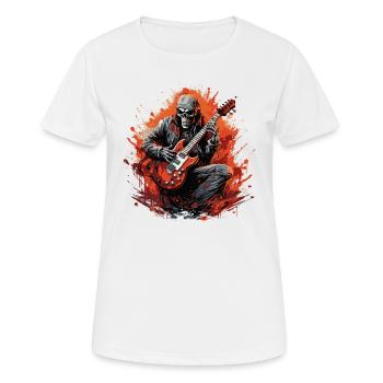 Gitarristen E-Gitarren Akustik-Gitarre E-Gitarre - Frauen T-Shirt atmungsaktiv - Weiß - Vorne - AI Model Female 172 dark (172cm)