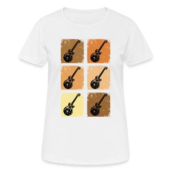 Gitarren Zubehör E-Gitarren-Saiten E Gitarren - Frauen T-Shirt atmungsaktiv - Weiß - Vorne - AI Model Female 172 dark (172cm)