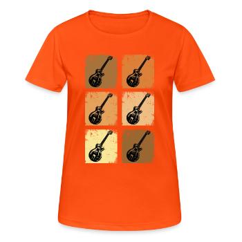 Gitarren Zubehör E-Gitarren-Saiten E Gitarren - Frauen T-Shirt atmungsaktiv - Neonorange - Vorne - AI Model Female 172 dark (172cm)