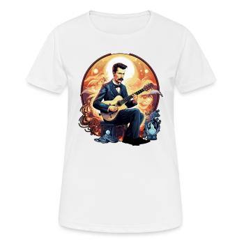 Gitarren E-Gitarren-Saiten E-Gitarre Musiker - Frauen T-Shirt atmungsaktiv - Weiß - Vorne - AI Model Female 172 dark (172cm)