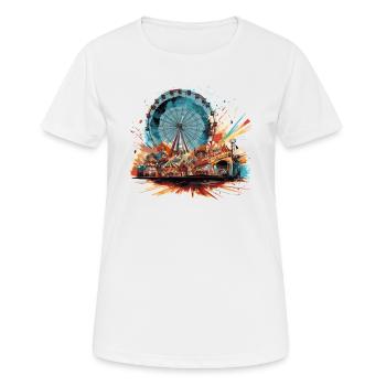 Freizeitpark Jahrmarkt Rummelplatz Volksfest - Frauen T-Shirt atmungsaktiv - Weiß - Vorne - AI Model Female 172 dark (172cm)