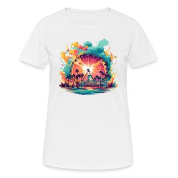 Parc d’attractions Foire, Fête foraine, Festival folklorique - T-shirt respirant Femme - blanc - Devant - AI Model Female 172 dark (172cm)