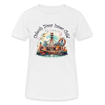 Foire du parc d’attractions, fête foraine, fête du village - T-shirt respirant Femme - blanc - Devant - AI Model Female 172 dark (172cm)