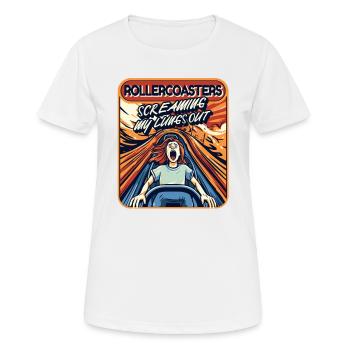 Freizeitpark Jahrmarkt Rummelplatz Kirmes - Frauen T-Shirt atmungsaktiv - Weiß - Vorne - AI Model Female 172 dark (172cm)