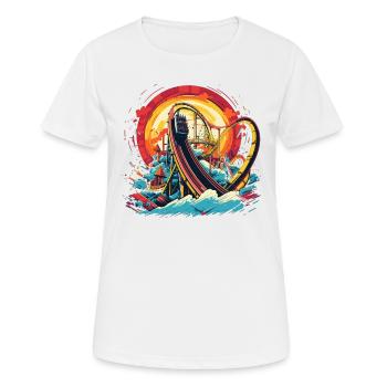 Freizeitpark Jahrmarkt Rummelplatz Kirmes - Frauen T-Shirt atmungsaktiv - Weiß - Vorne - AI Model Female 172 dark (172cm)