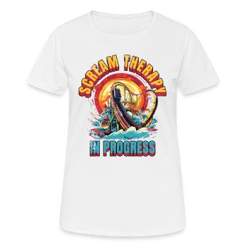 Freizeitpark Jahrmarkt Rummelplatz Kirmes - Frauen T-Shirt atmungsaktiv - Weiß - Vorne - AI Model Female 172 dark (172cm)