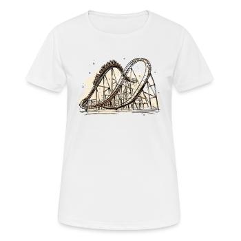 Freizeitpark Jahrmarkt Rummelplatz Kirmes - Frauen T-Shirt atmungsaktiv - Weiß - Vorne - AI Model Female 172 dark (172cm)