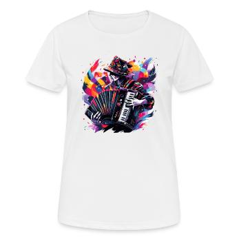 Musicien d’accordéon Joueur d’accordéon Musicien - T-shirt respirant Femme - blanc - Devant - AI Model Female 172 dark (172cm)