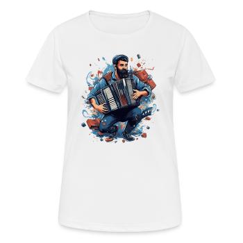 Accordéon Musicien Accordéon Accordéon Shantys Music - T-shirt respirant Femme - blanc - Devant - AI Model Female 172 dark (172cm)