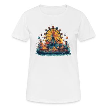 Amusement park, fairground, folk festival - Women's Breathable T-Shirt - white - Front - AI Model Female 172 dark (172cm)