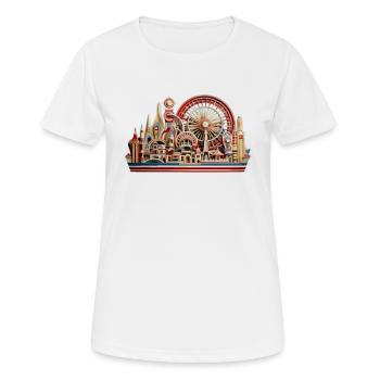 Freizeitpark Jahrmarkt Rummelplatz Volksfest - Frauen T-Shirt atmungsaktiv - Weiß - Vorne - AI Model Female 172 dark (172cm)