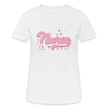 Krankenpflegerin Gesundheits- Pflegekraft - Frauen T-Shirt atmungsaktiv - Weiß - Vorne - AI Model Female 172 dark (172cm)