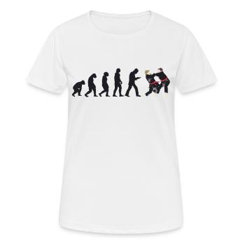 Judoka Taekwondo Karate Aikido Ju-Jutsu Evolution - Frauen T-Shirt atmungsaktiv - Weiß - Vorne - AI Model Female 172 dark (172cm)