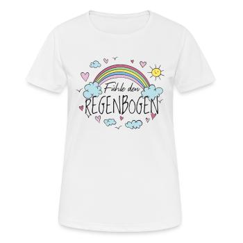 Fühle den Regenbogen Entspannung - Frauen T-Shirt atmungsaktiv - Weiß - Vorne - AI Model Female 172 dark (172cm)