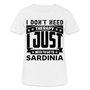 Ich brauche keine Therapie ich muss nach Sardinien - Frauen T-Shirt atmungsaktiv - Weiß - Vorne - AI Model Female 172 dark (172cm)