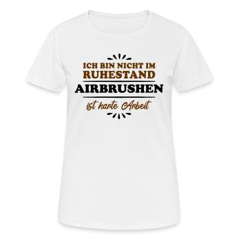 Retraite Pensionné Retraité Aérographe - T-shirt respirant Femme - blanc - Devant - AI Model Female 172 dark (172cm)