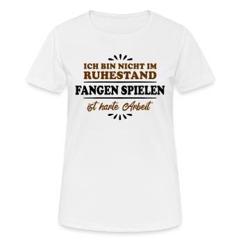 Pensionné de retraite Retraité Jouer à la balise - T-shirt respirant Femme - blanc - Devant - AI Model Female 172 dark (172cm)