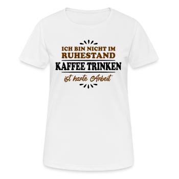 Retirement Pensioner Pensioner Coffee Drinker - Women's Breathable T-Shirt - white - Front - AI Model Female 172 dark (172cm)