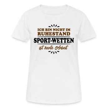 Retirement Pensioner Pensioner Sports Betting - Women's Breathable T-Shirt - white - Front - AI Model Female 172 dark (172cm)