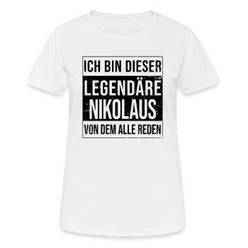 Je suis cette légende pour Saint-Nicolas - T-shirt respirant Femme - blanc - Devant - AI Model Female 172 dark (172cm)