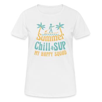 SUP board paddleboarding paddel supboard Stand Up - Frauen T-Shirt atmungsaktiv - Weiß - Vorne - AI Model Female 172 dark (172cm)