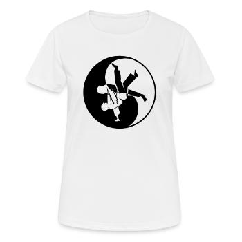 Judoka Taekwondo Karate Aikido Ju-Jutsu - Frauen T-Shirt atmungsaktiv - Weiß - Vorne - AI Model Female 172 dark (172cm)