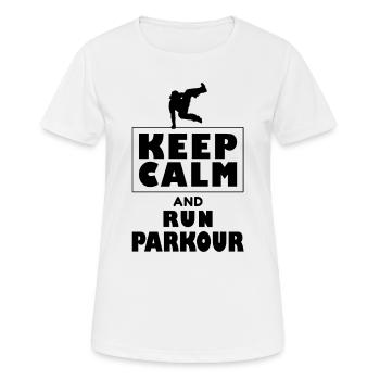 Freerunning freerunner de parkour - T-shirt respirant Femme - blanc - Devant - AI Model Female 172 dark (172cm)