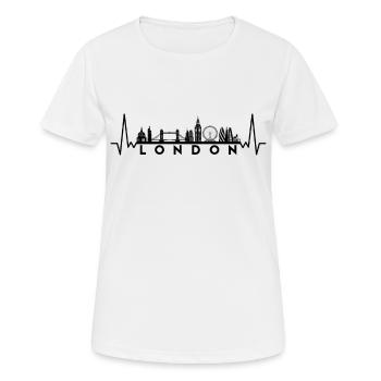 Herzschlag Skyline UK London - Frauen T-Shirt atmungsaktiv - Weiß - Vorne - AI Model Female 172 dark (172cm)