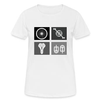 Bicycle Accessories Bicycle - Women's Breathable T-Shirt - white - Front - AI Model Female 172 dark (172cm)
