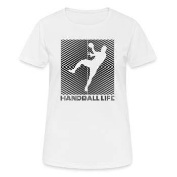 Handball Joueur Handball Ball, Handball Handball - T-shirt respirant Femme - blanc - Devant - AI Model Female 172 dark (172cm)