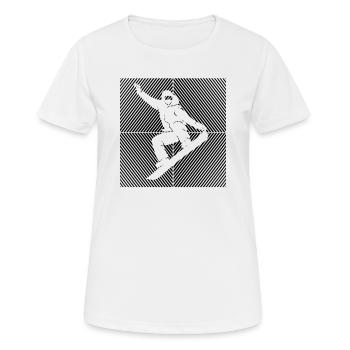 Snowboard Snowboarding Skilift Snowboarder - Frauen T-Shirt atmungsaktiv - Weiß - Vorne - AI Model Female 172 dark (172cm)