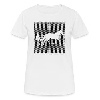 Trabrennpferd Trabrennsport Pferdesport Pferde - Frauen T-Shirt atmungsaktiv - Weiß - Vorne - AI Model Female 172 dark (172cm)
