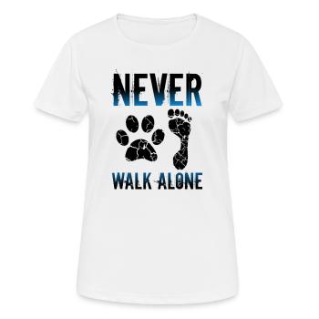 Dog walking - Women's Breathable T-Shirt - white - Front - AI Model Female 172 dark (172cm)