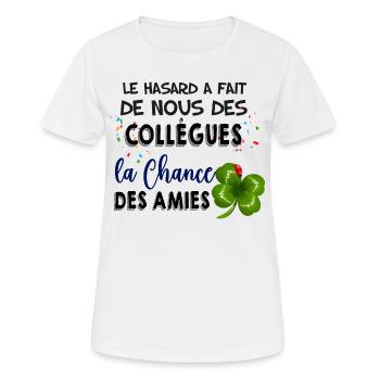 Collègue et Amie Précieuse Citation Femme - T-shirt respirant Femme - blanc - Devant - AI Model Female 172 dark (172cm)