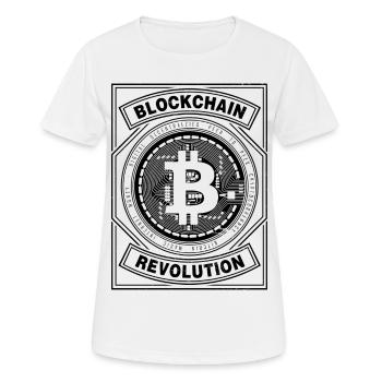 BITCOIN - RÉVOLUTION BLOCKCHAIN - T-shirt respirant Femme - blanc - Devant - AI Model Female 172 dark (172cm)